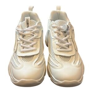 White Chunky Platform Sneakers Athletic Shoes Lace Up Mesh Comfort Size‎ 10